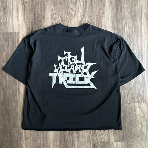 Vintage Band T-Shirt Men's Size XL Cropped Black Left Brain Trick Indie Band - Picture 1 of 6